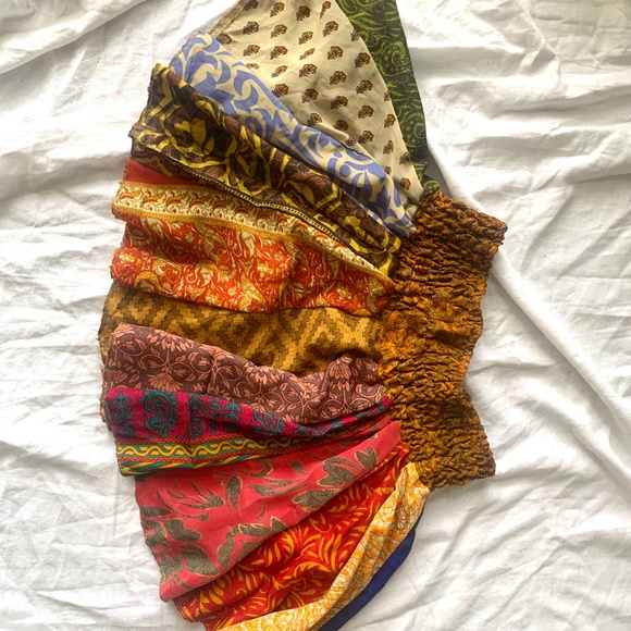 High Waist Multi Pattern Mini Skirt From Italy - Picture 6 of 6